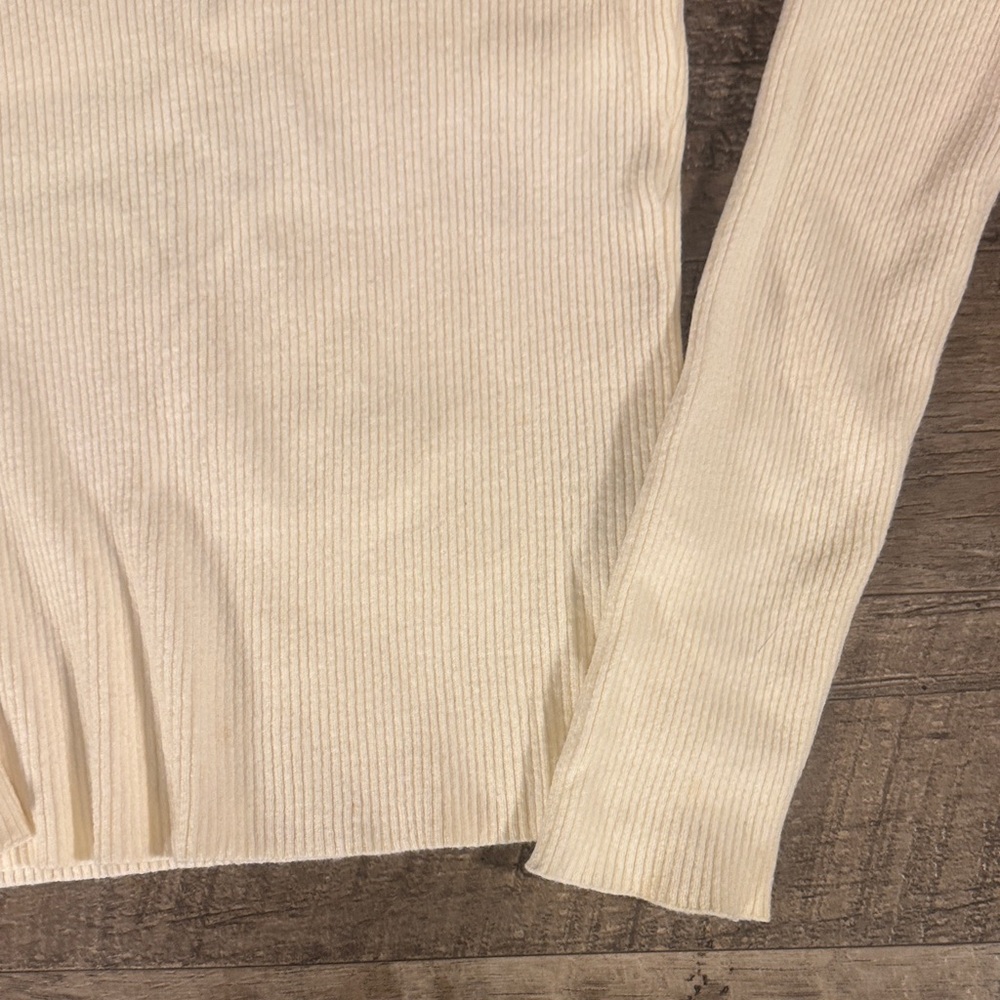 The Limited Ivory Ribbed Knit Top - Picture 4 of 9